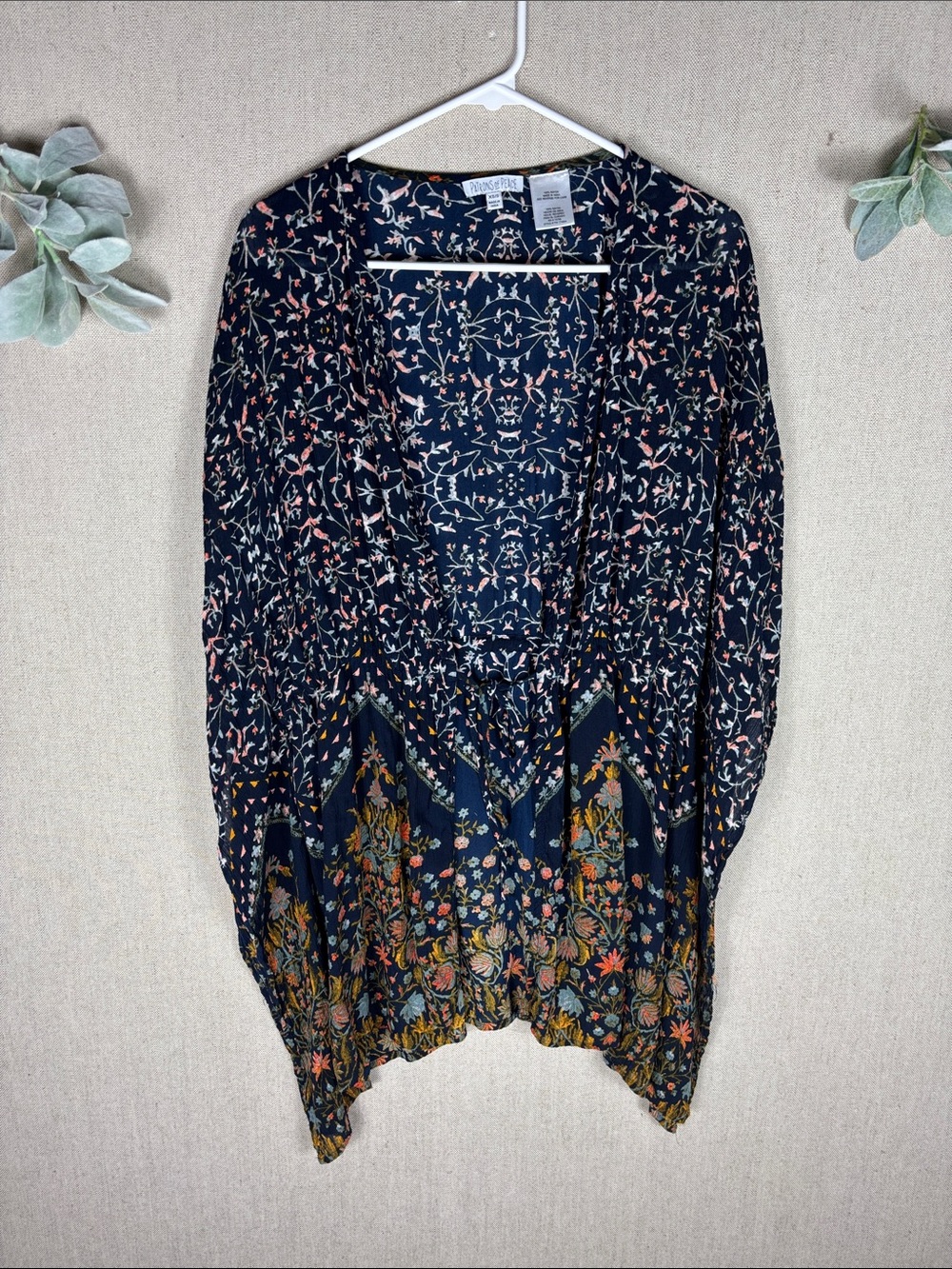 Patrons of Peace > Floral Kimono Cardigan Navy XS/ Small